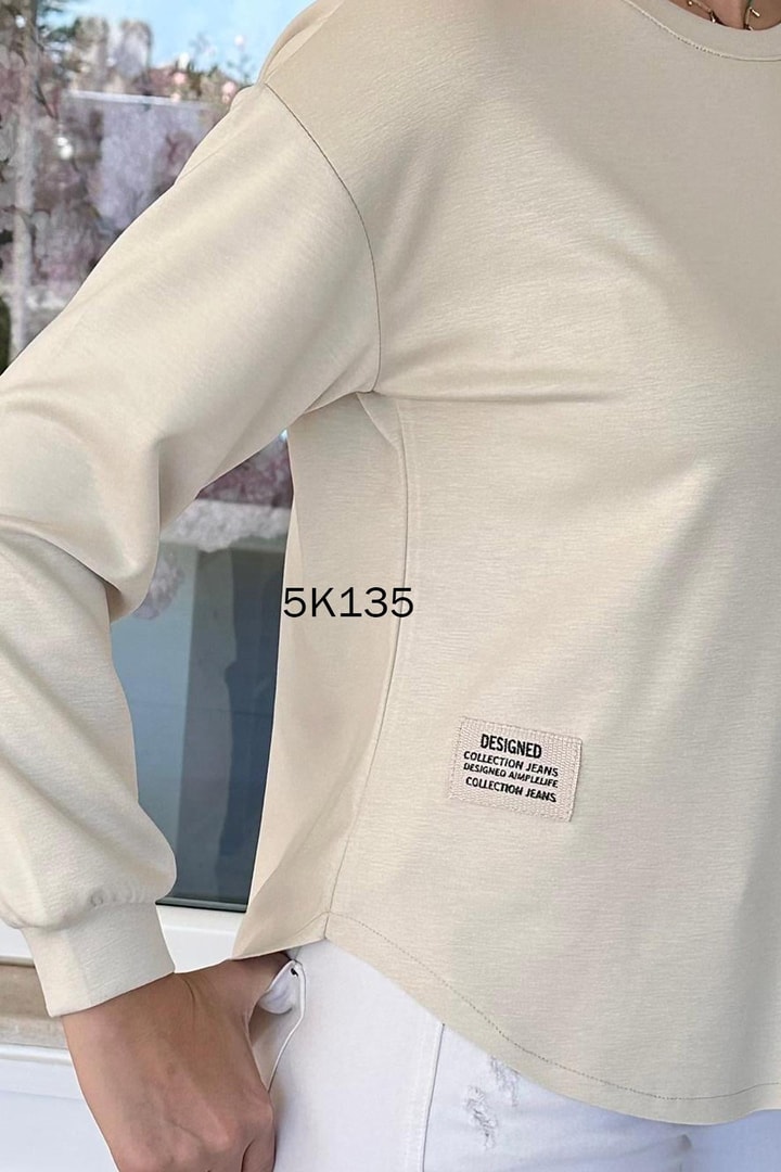 Bisiklet Yaka Modal Kumaş Sweatshirt