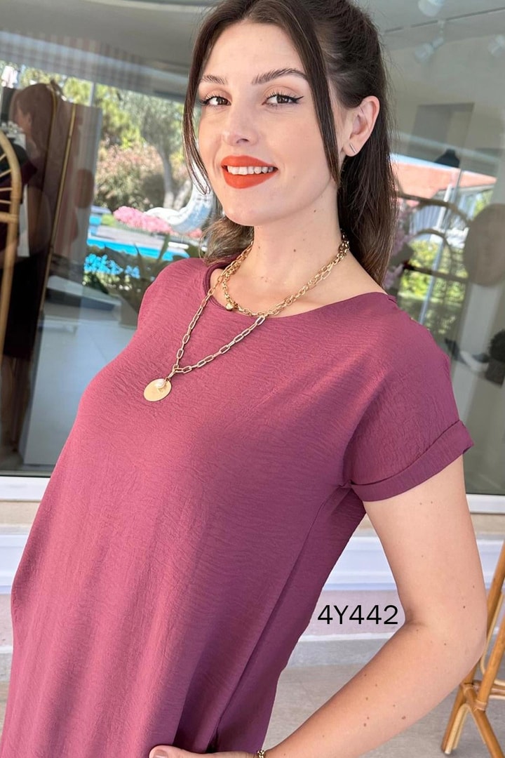 Bisiklet Yaka Salaş  Elbise