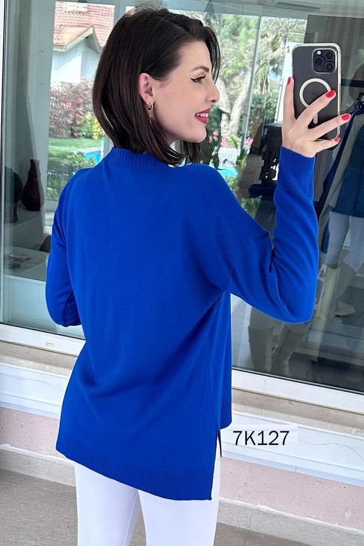 Bisiklet Yaka Triko Bluz