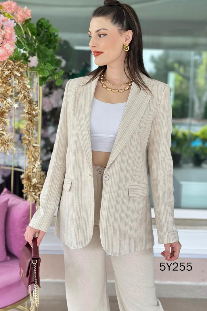 Blazer Keten Ceket