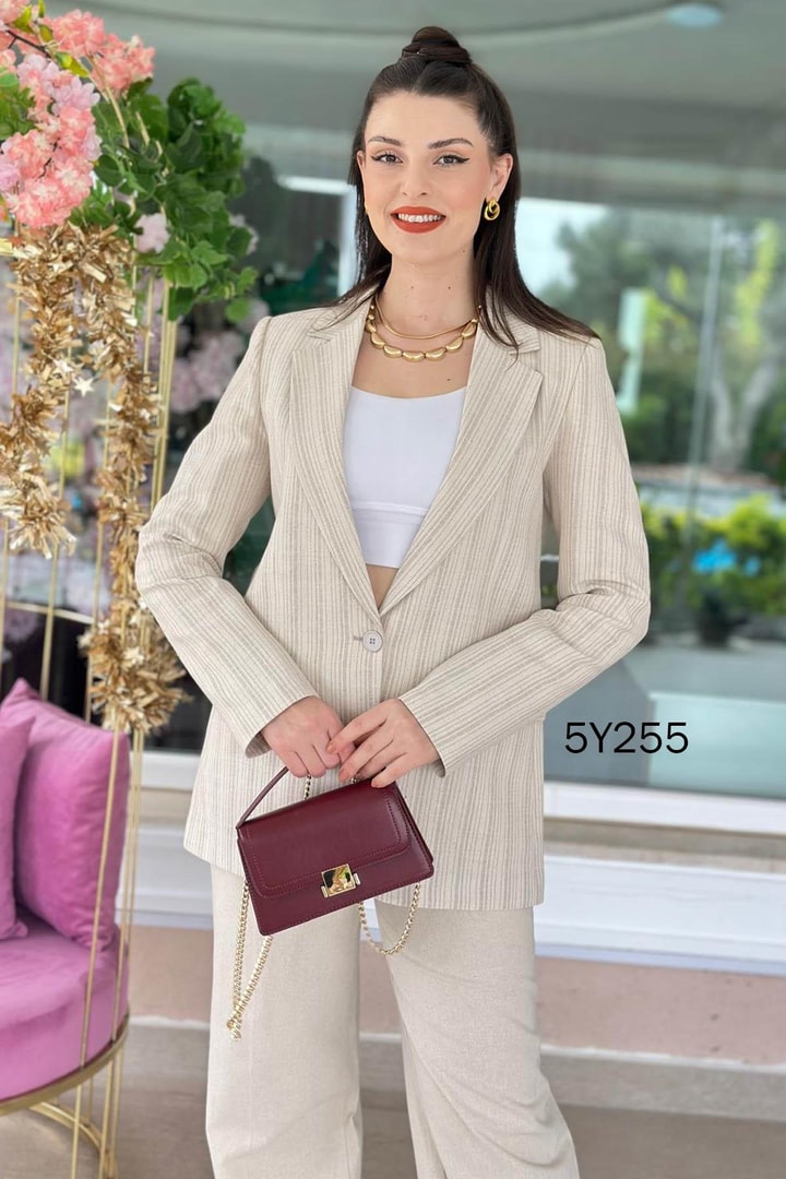 Blazer Keten Ceket