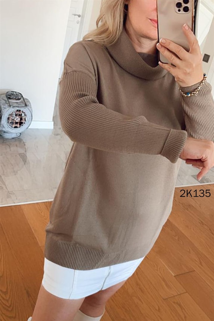 Boğazlı Triko Bluz