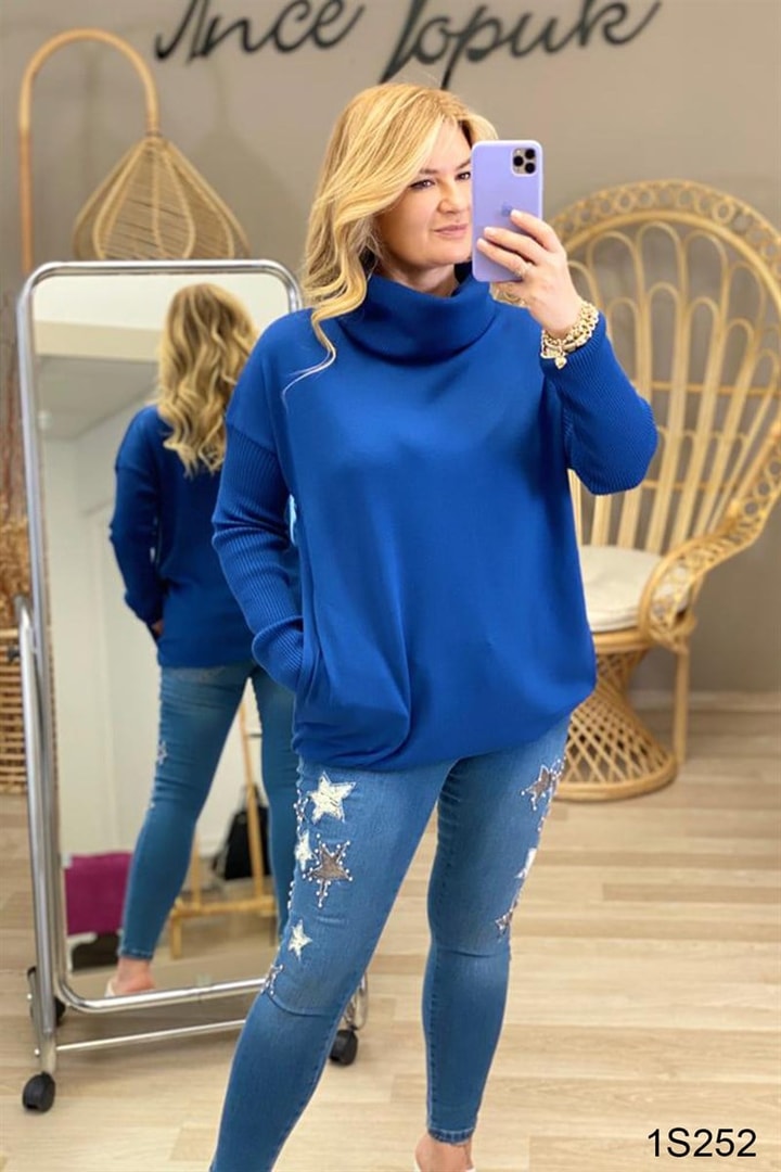 Boğazlı Triko Bluz