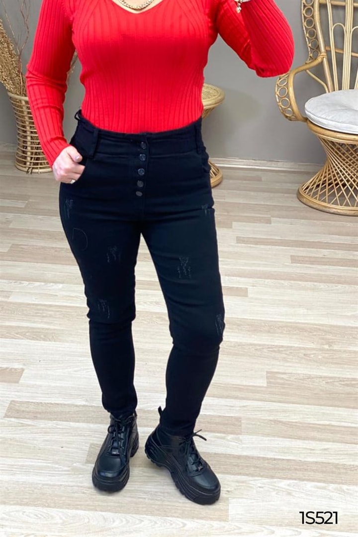 Boyfriend  Beli Lastikli  Likralı  Kot Pantolon