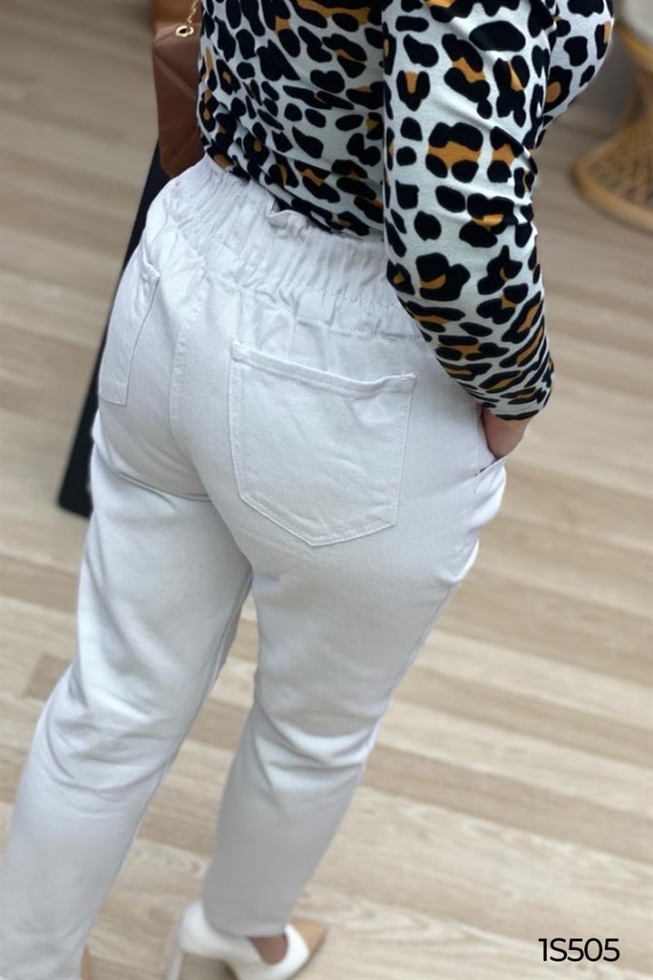 Boyfriend Beli Lastikli Kot Pantolon