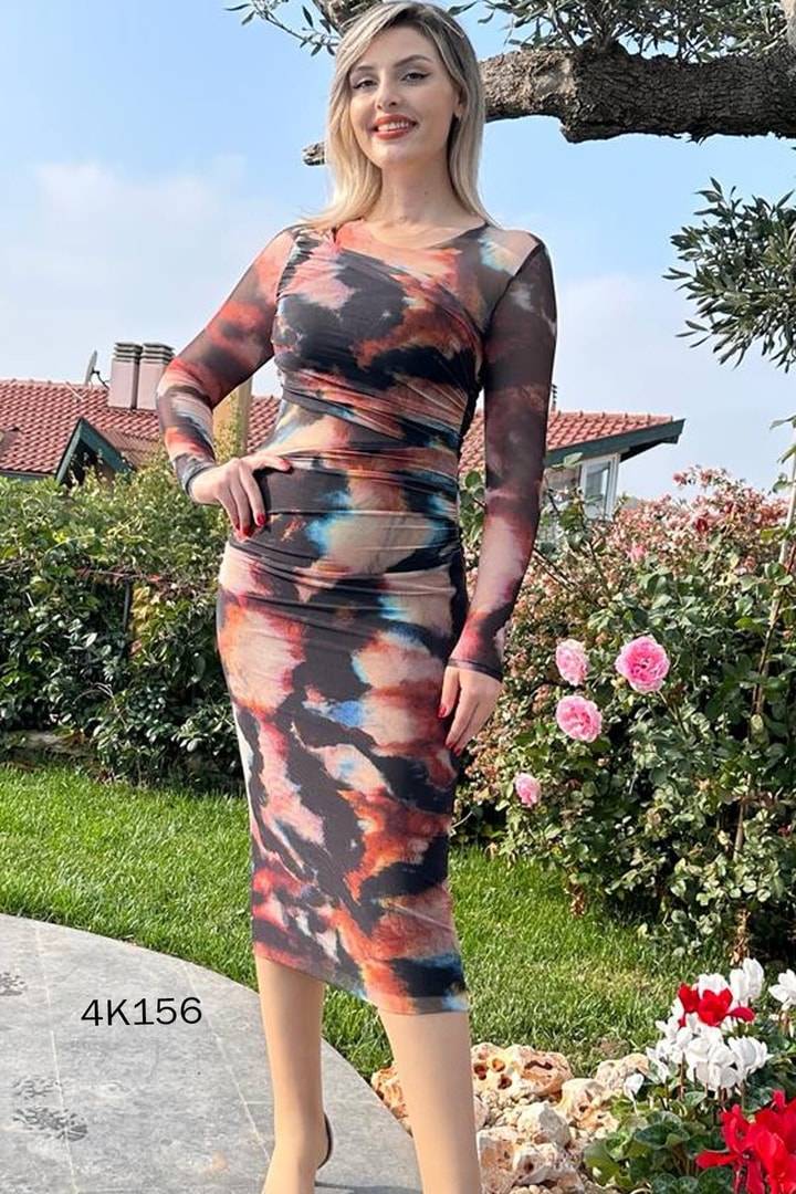 Büzgülü Mus Tül Elbise