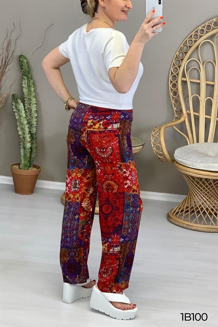 Çiçek Desenli Pantolon