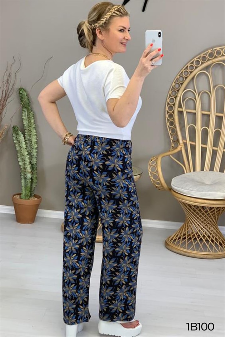 Çiçek Desenli Pantolon