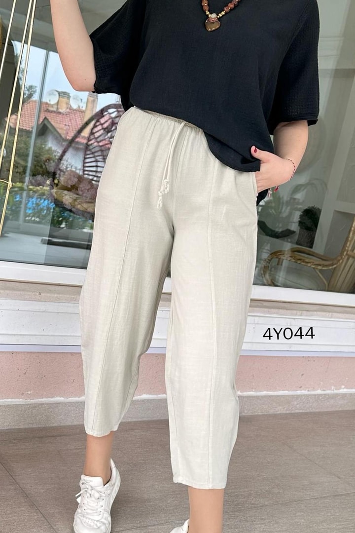 Çimalı Harem Keten Pantolon