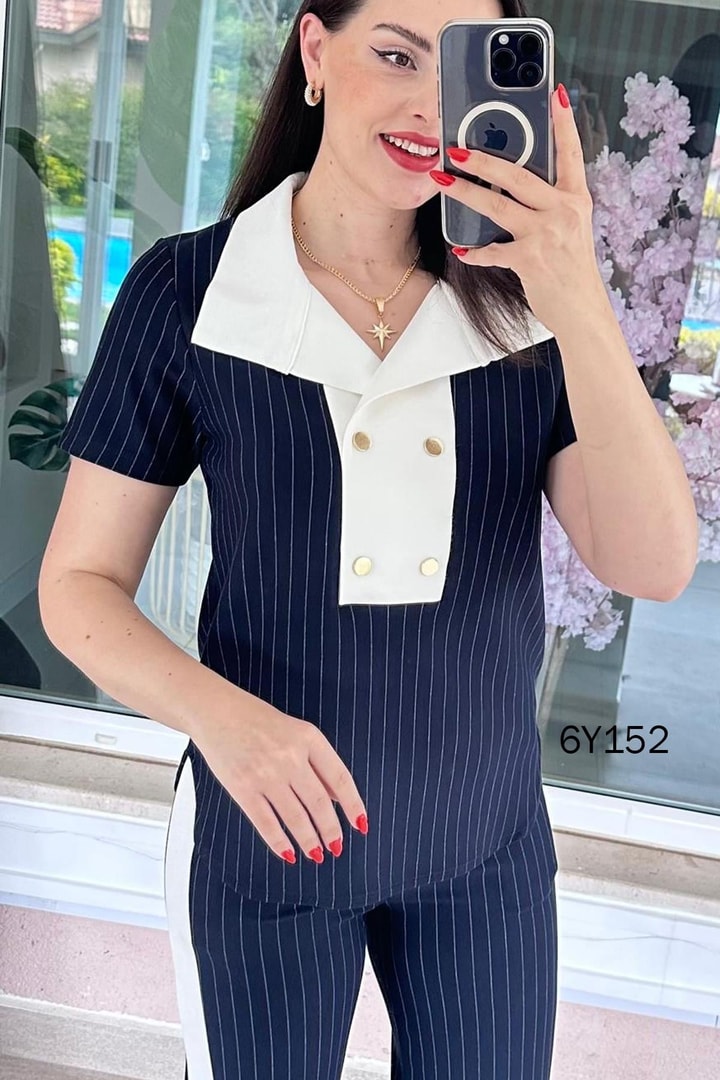 Çıtçıt Detay Çizgili Modal Takım