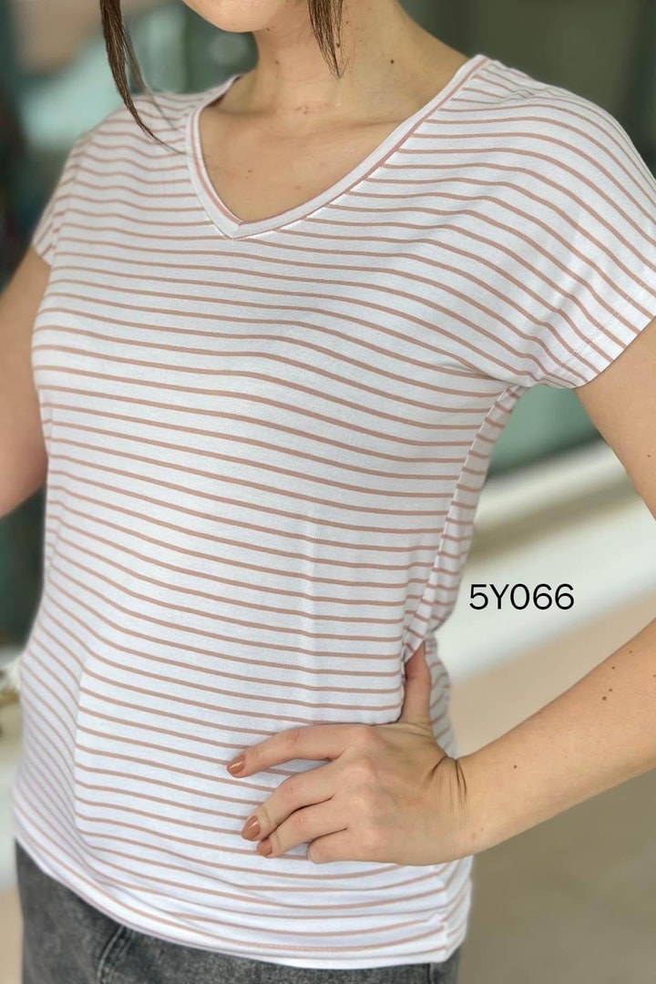 Çizgili Bambu Tshirt