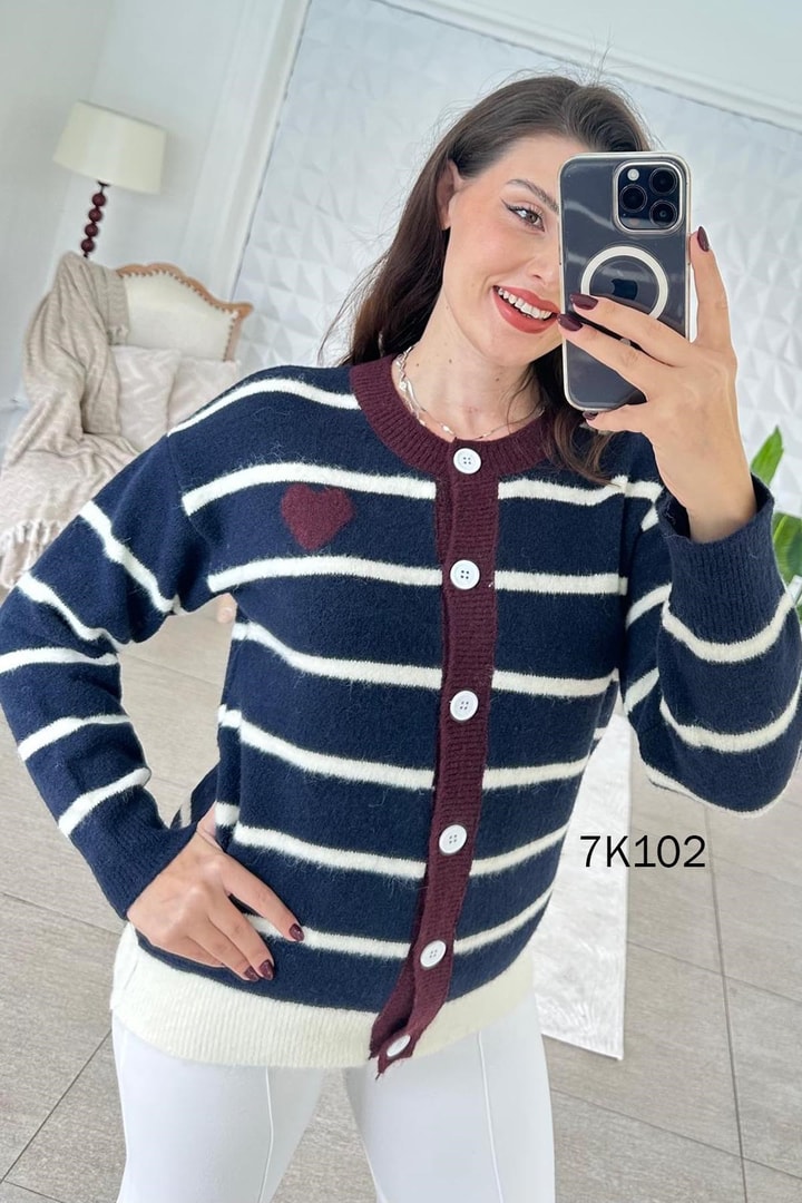 Çizgili Triko Bluz