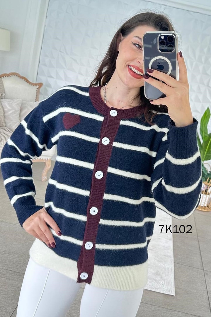Çizgili Triko Bluz