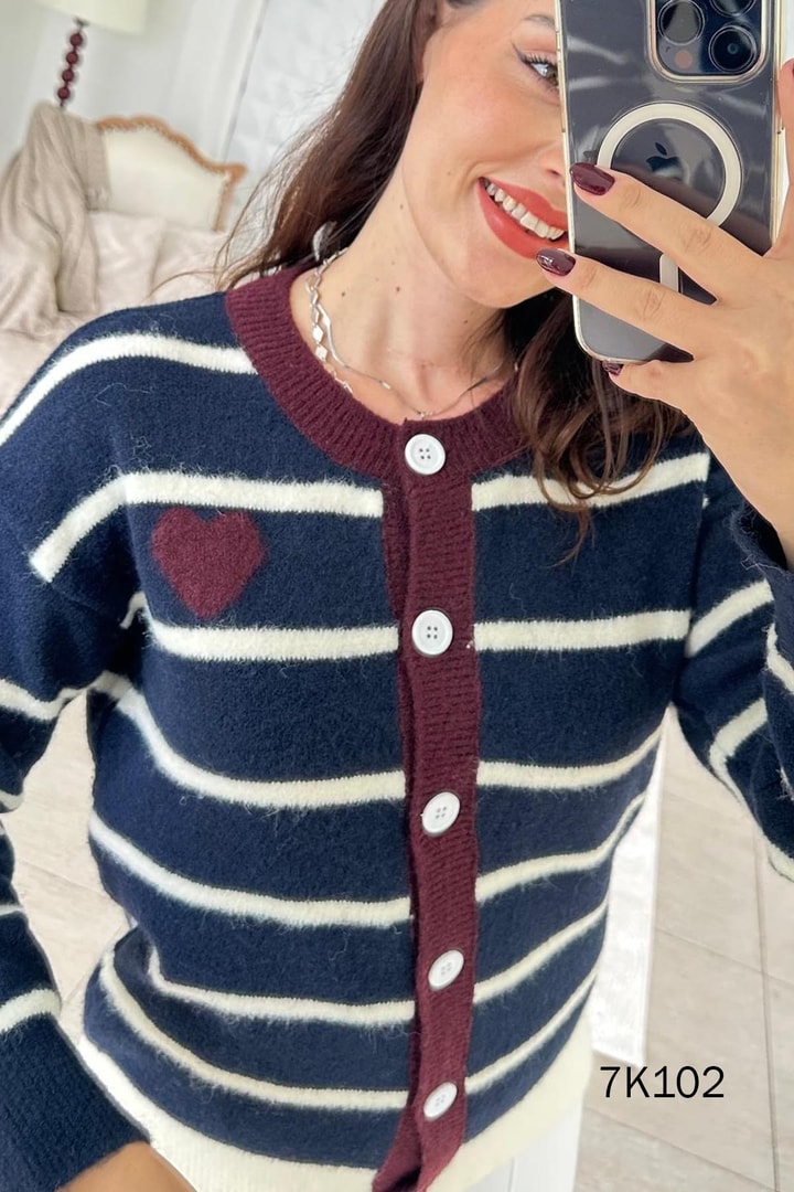 Çizgili Triko Bluz