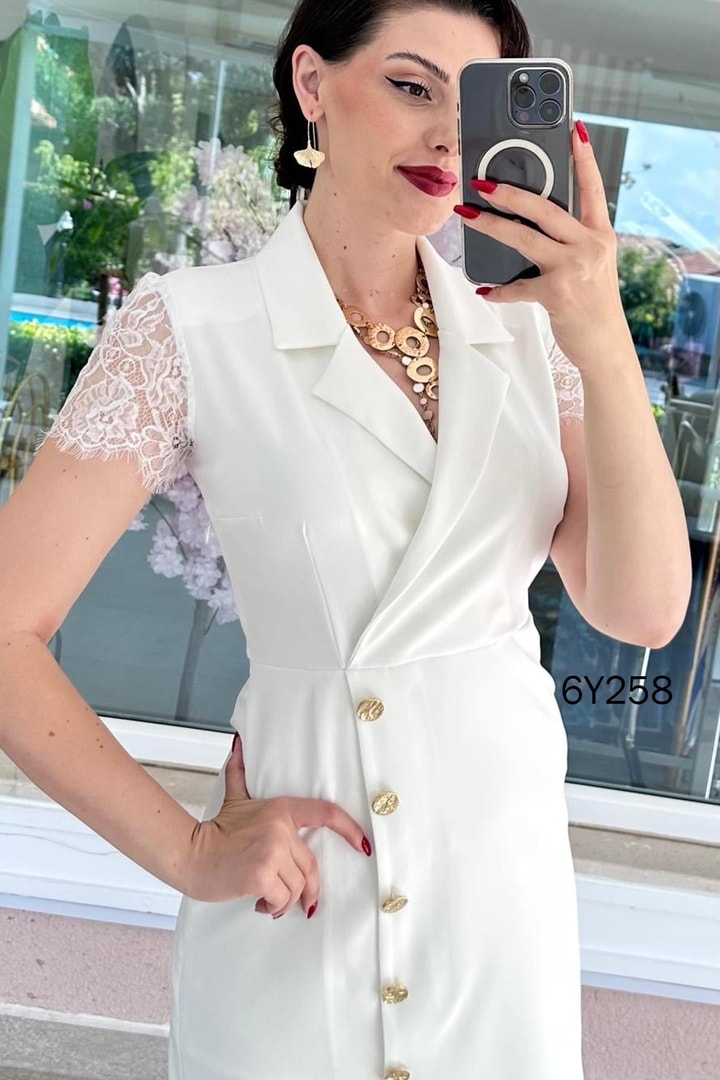 Dantel Detaylı Double Elbise