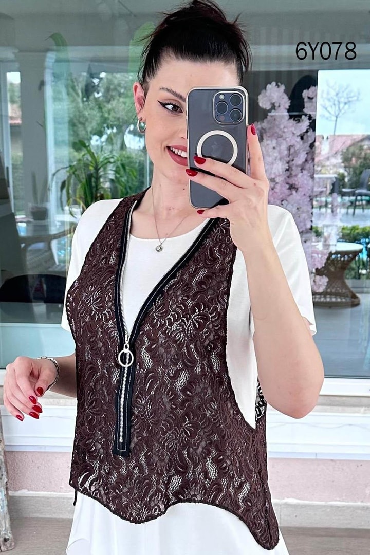 Dantelli Kısa Kol Fermuarlı Takım