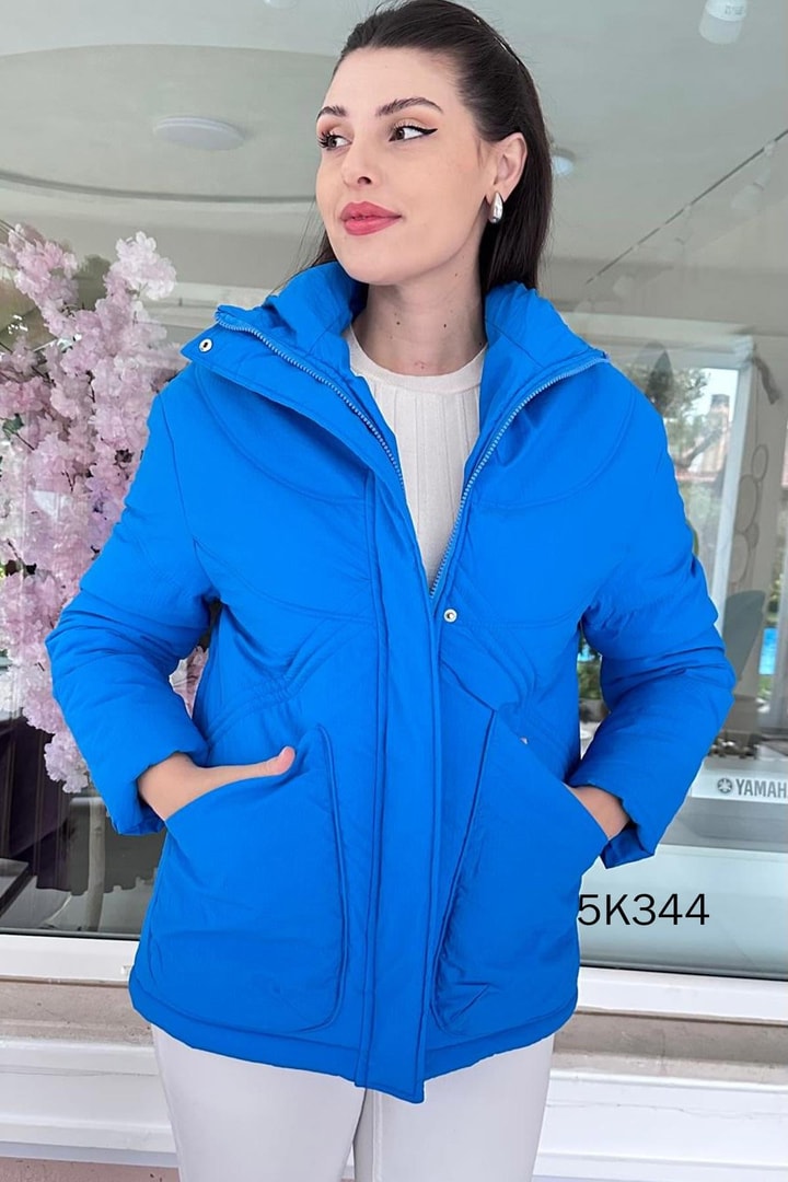 Dik Yaka Şişme Mont