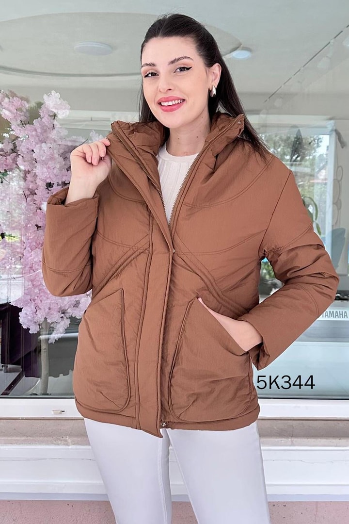Dik Yaka Şişme Mont