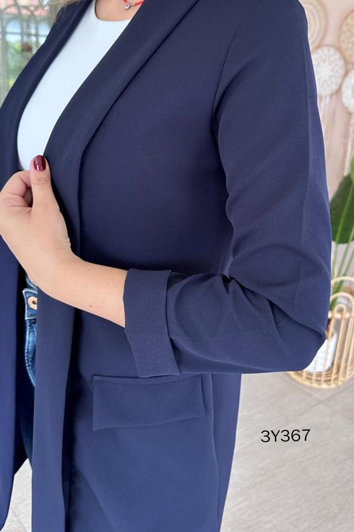 Double Kumaş Uzun Ceket