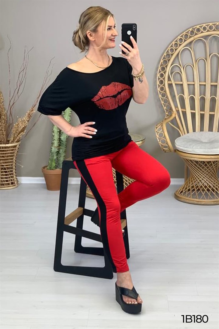 Dudak Baskılı Eşofman Takımı
