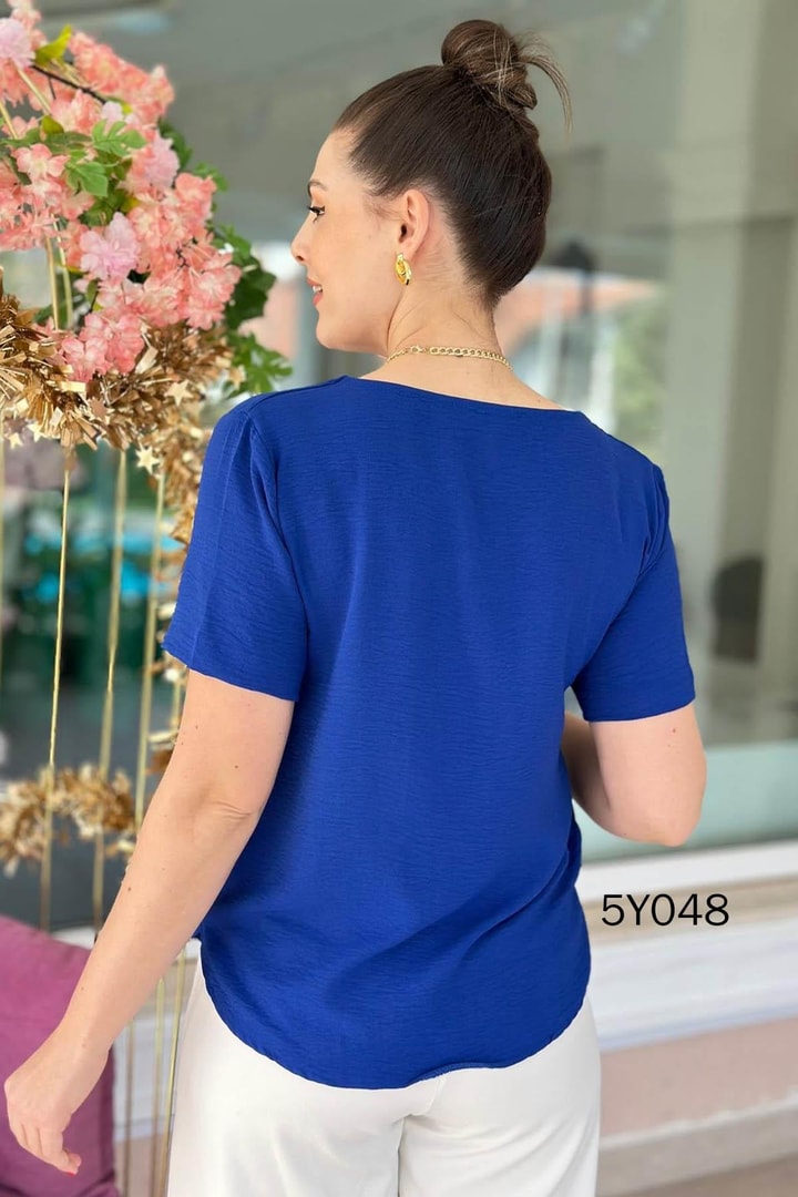 Düğme Detay Aerobin Bluz