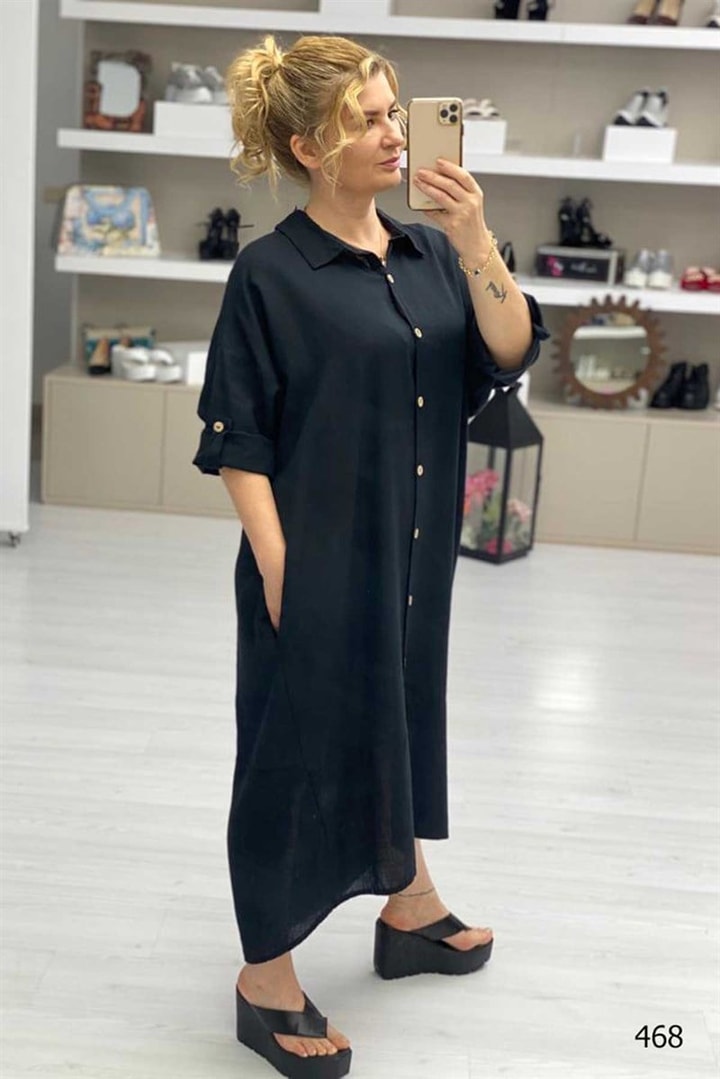 Düğmeli Elbise