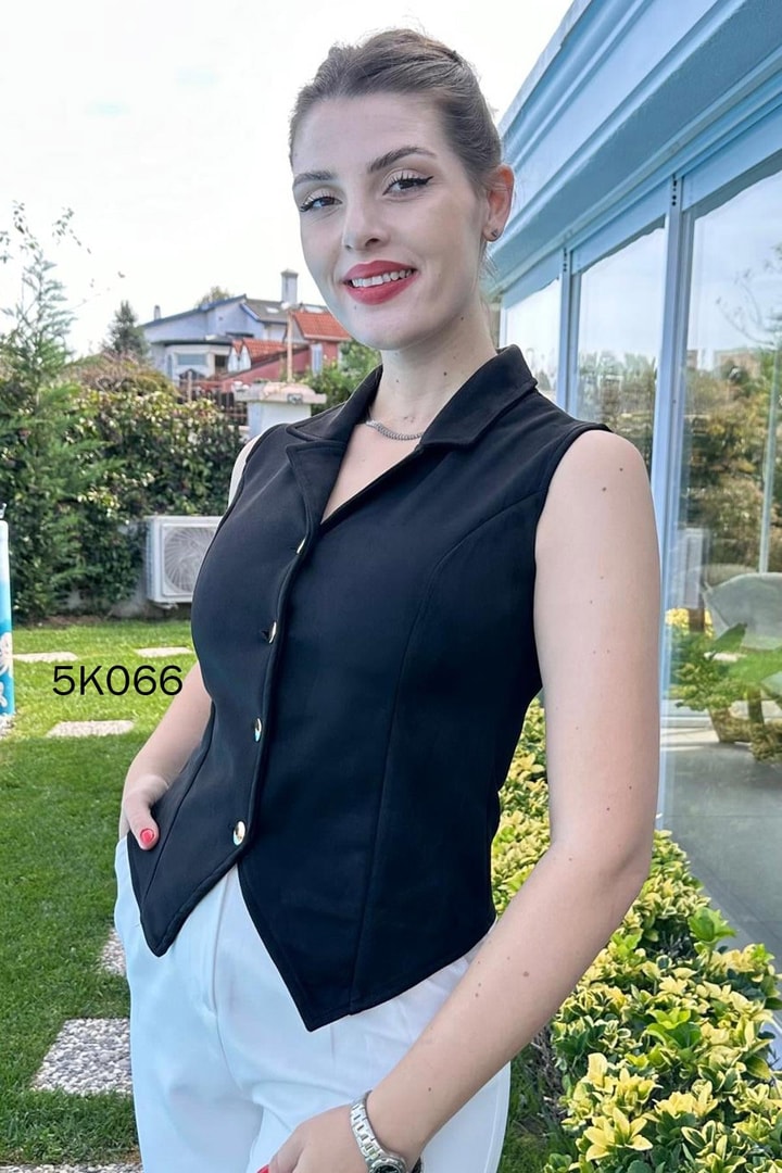 Düğmeli Süet Yelek