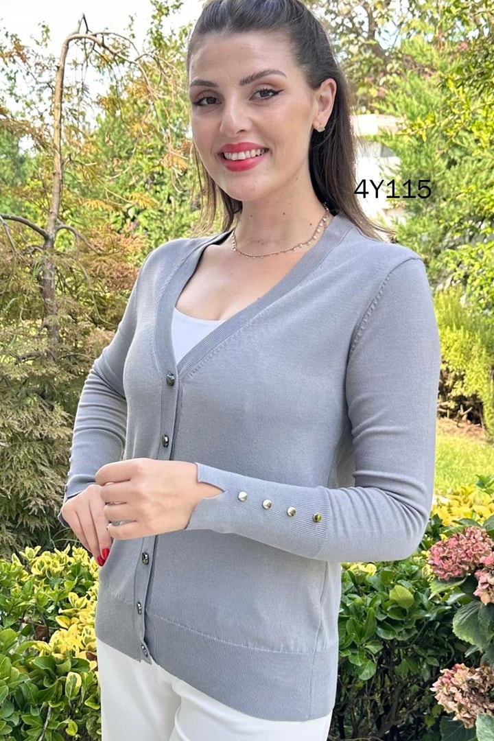 Düğmeli Triko Hırka