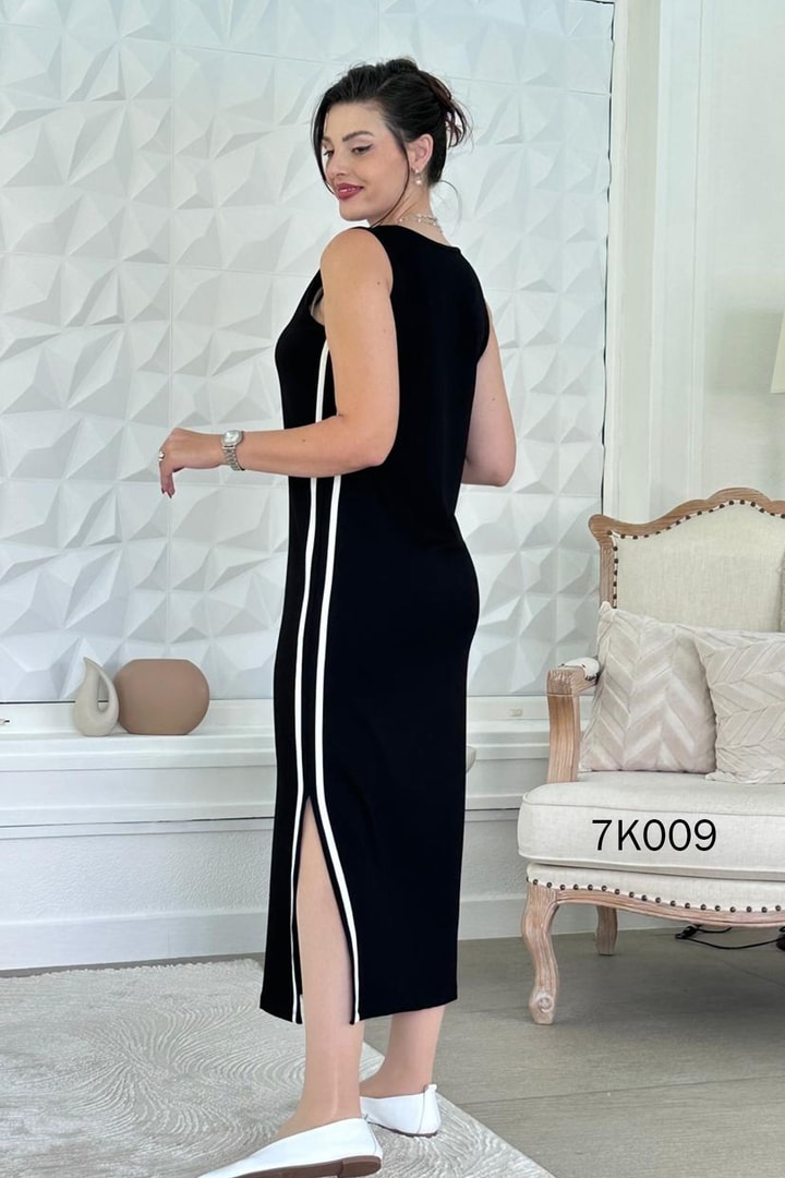 Elbise Bluz Şeritli Modal Takım