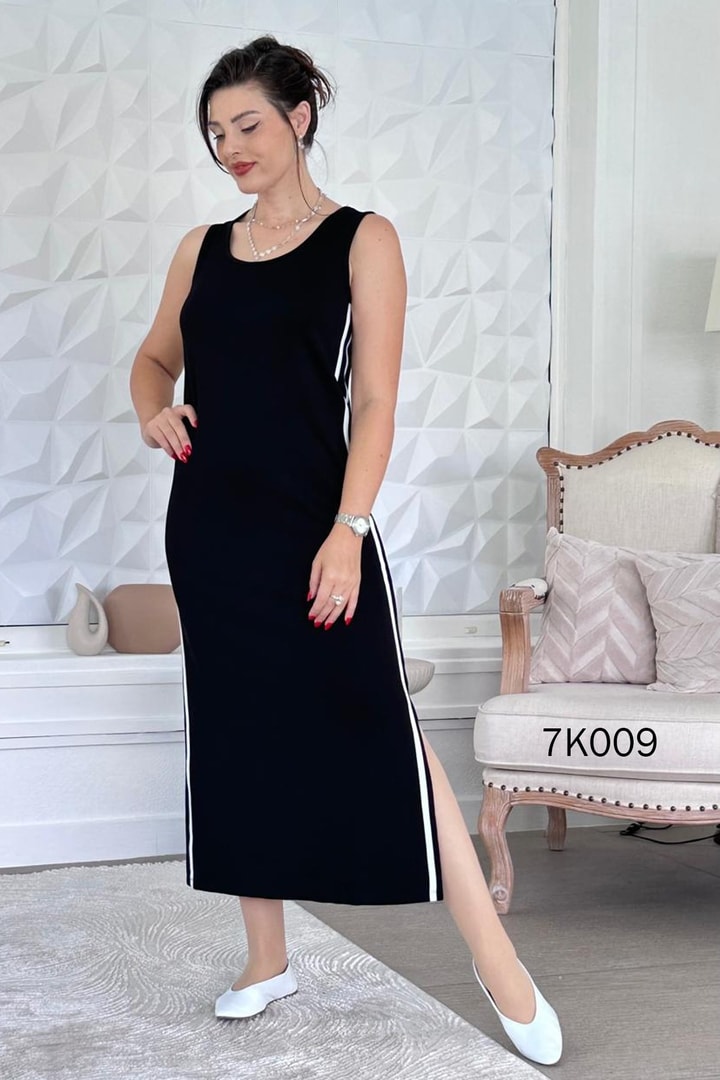 Elbise Bluz Şeritli Modal Takım