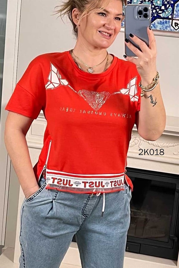 Fermuar Detay İkili Kot Takım