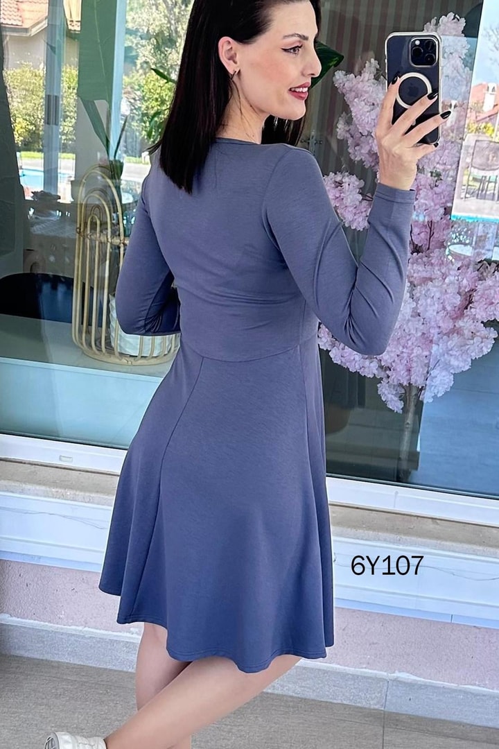 Fermuarlı Modal Elbise