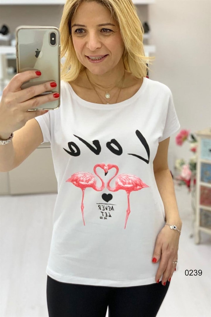 Fins- Love Desenli Tişört