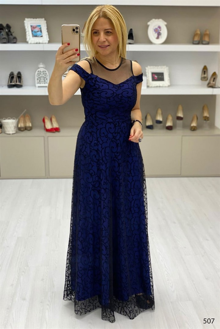 Flok Baskı Elbise
