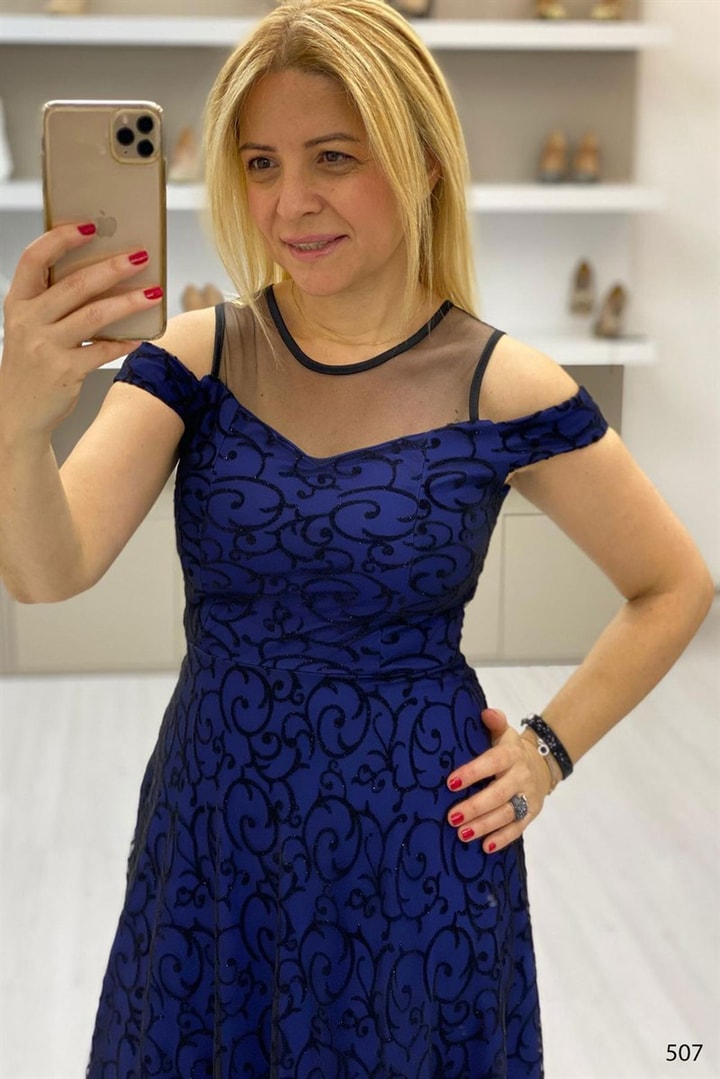 Flok Baskı Elbise