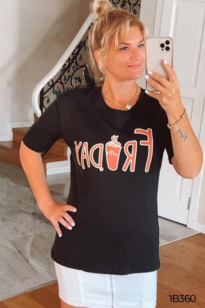 Friday Baskılı Bambu Tshirt