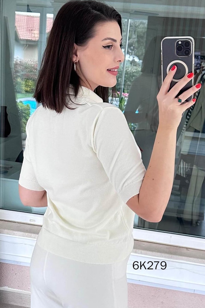 Fularlı Triko Bluz