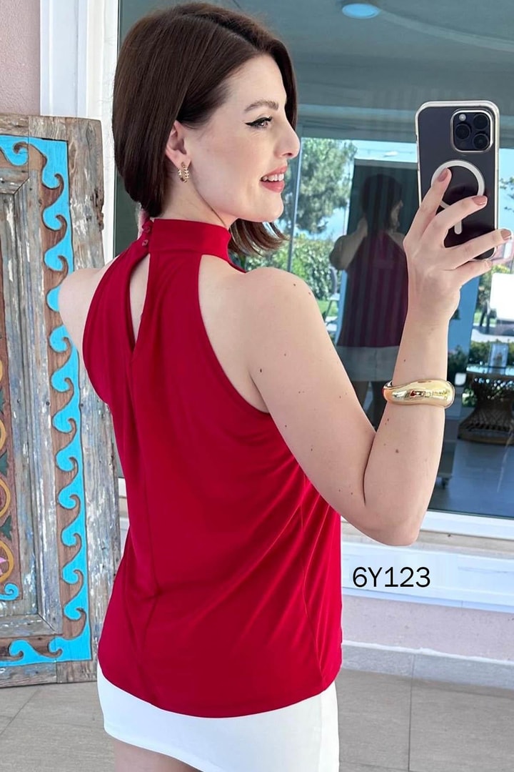 Halter Yaka Sandy Bluz