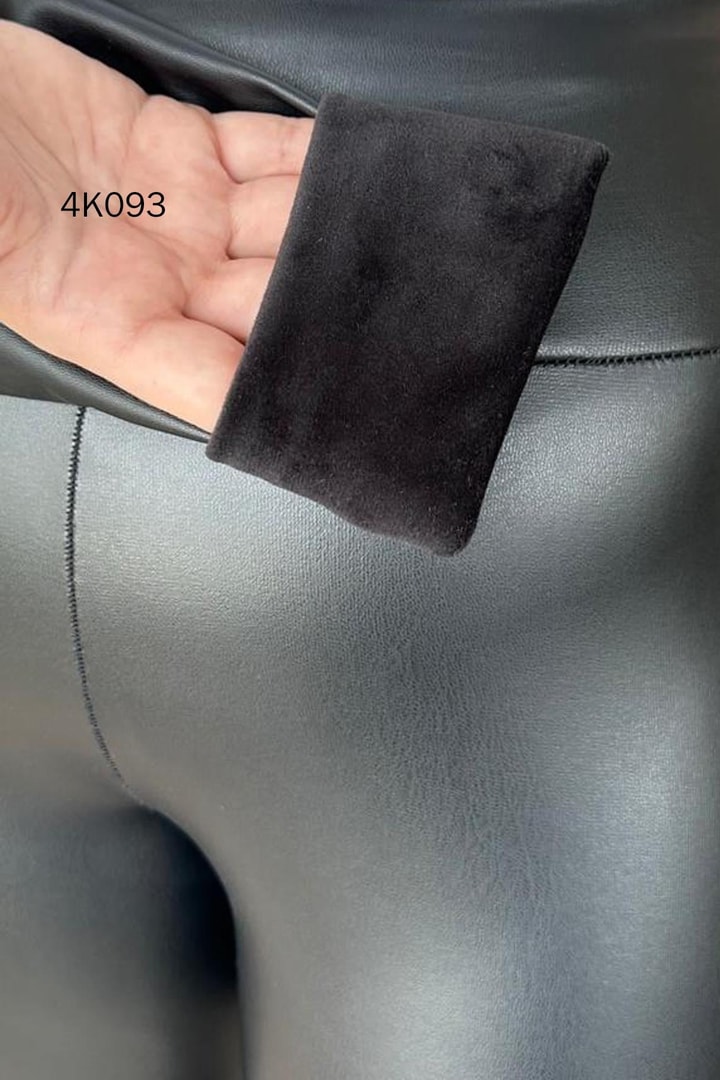 İçi Şardonlu Korseli Deri Tayt