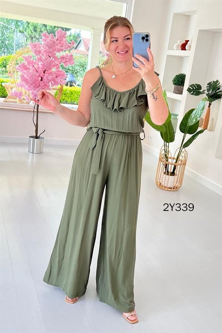 İp Askılı Beli Lastikli Tulum