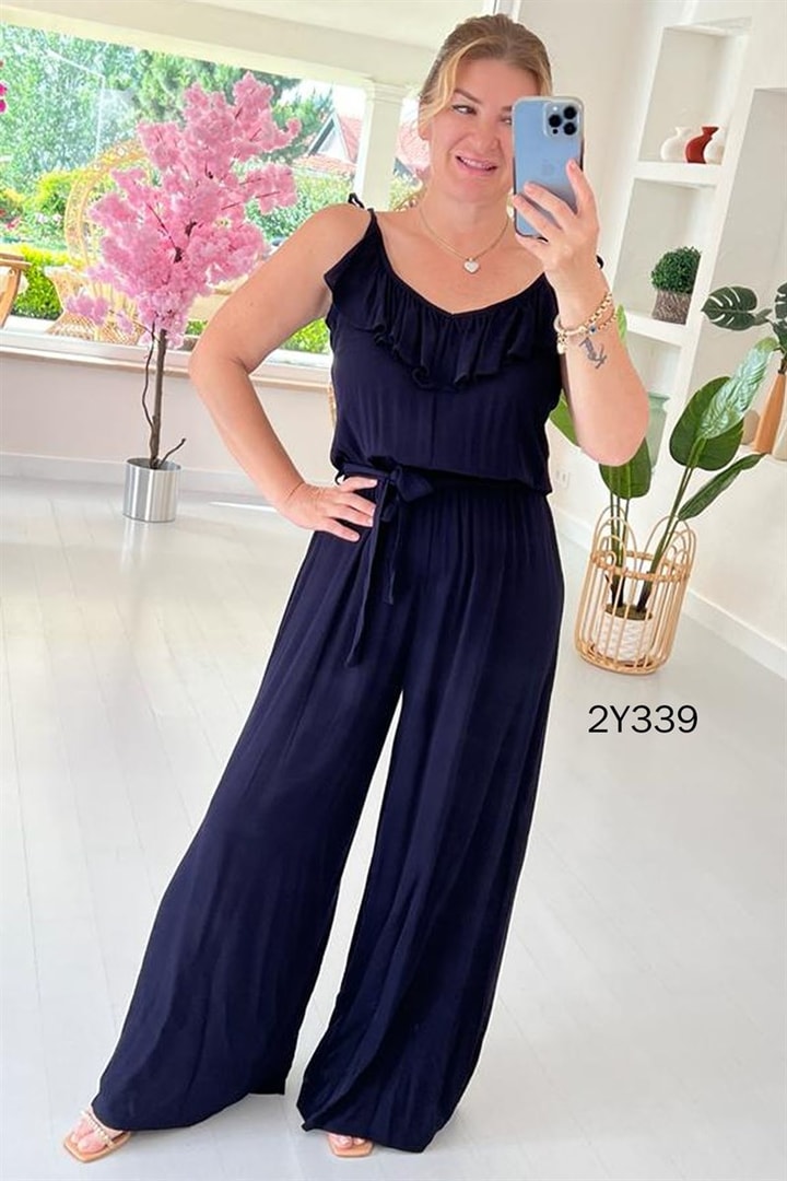 İp Askılı Beli Lastikli Tulum
