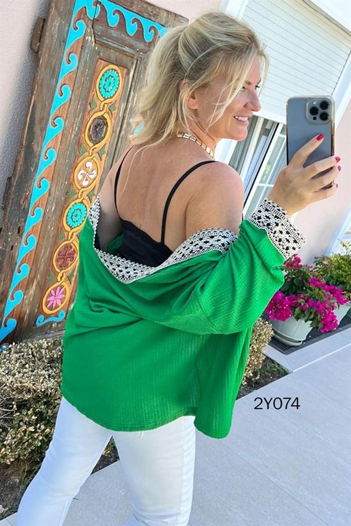 İp Askılı Dantelli Crop