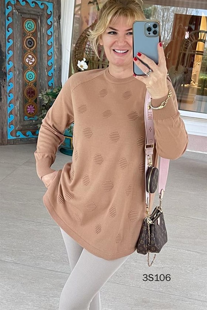 Kabartmalı Triko Bluz