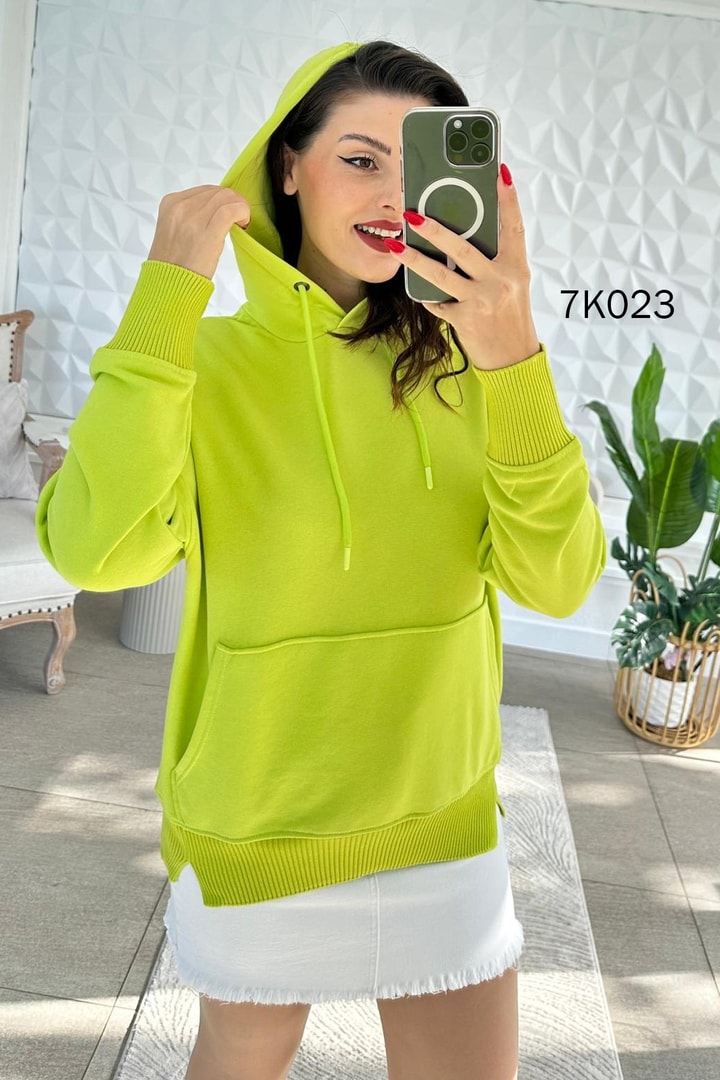 Kanguru Cepli Kapşonlu 2 İplik Sweatshirt