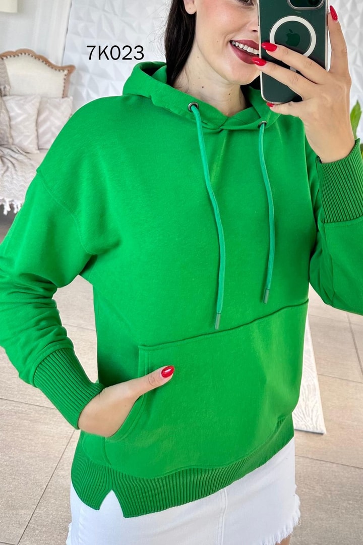 Kanguru Cepli Kapşonlu 2 İplik Sweatshirt