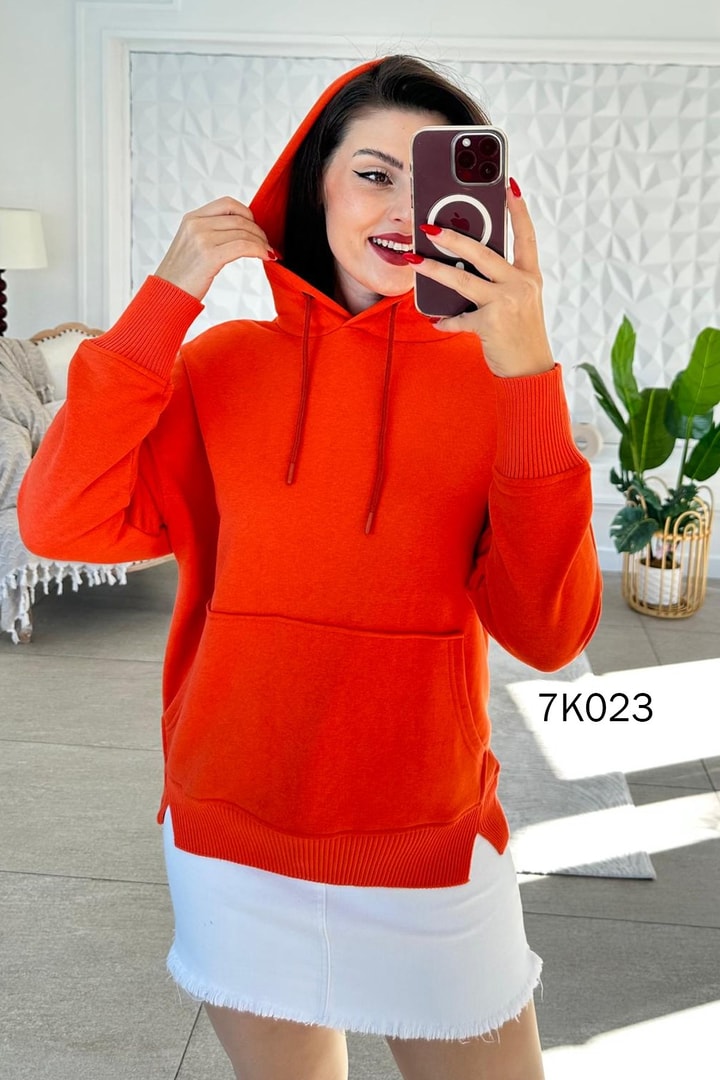 Kanguru Cepli Kapşonlu 2 İplik Sweatshirt