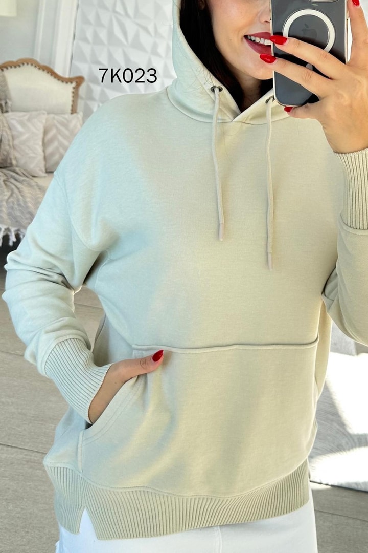 Kanguru Cepli Kapşonlu 2 İplik Sweatshirt