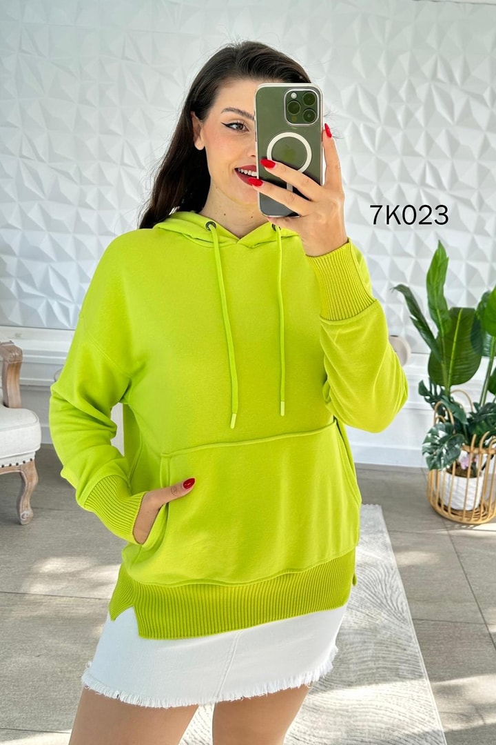 Kanguru Cepli Kapşonlu 2 İplik Sweatshirt