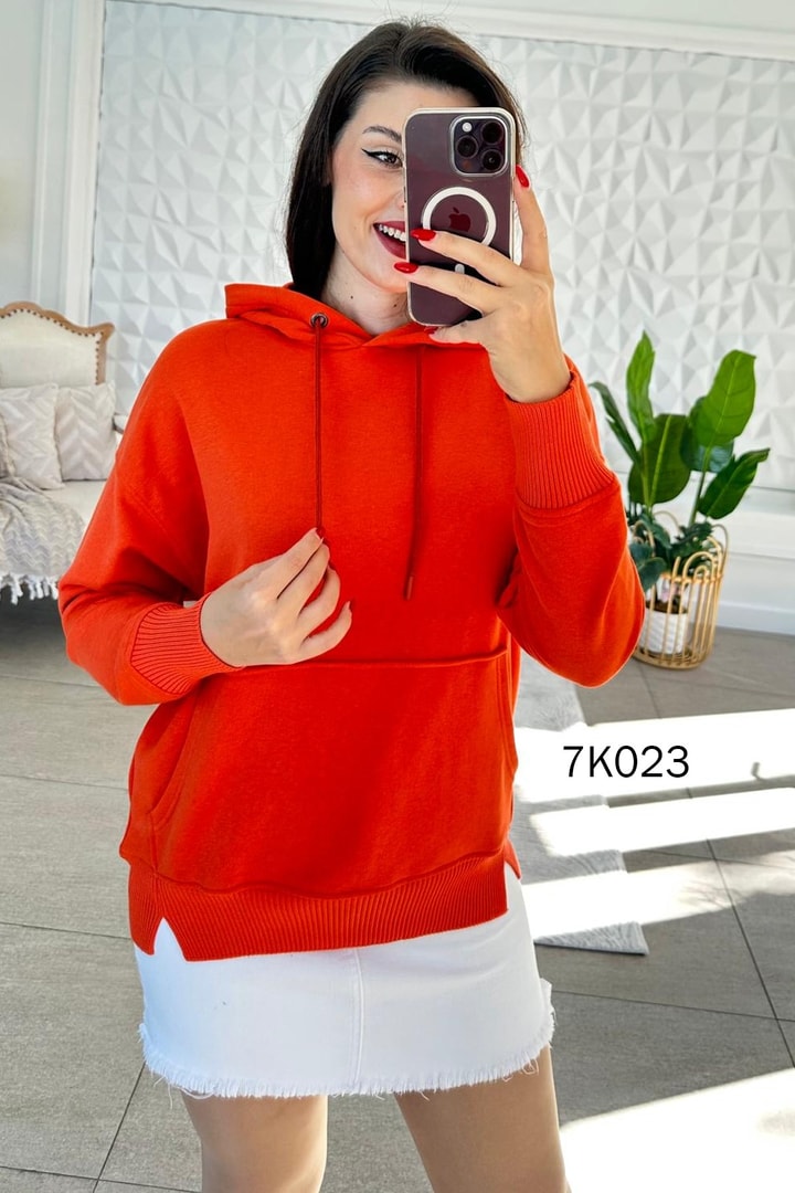 Kanguru Cepli Kapşonlu 2 İplik Sweatshirt