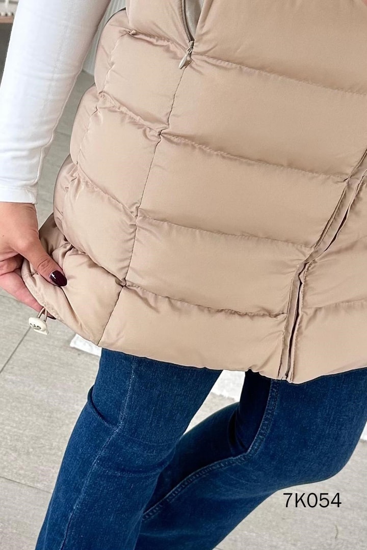 Kapşonlu Cebi Fermuarlı Şişme Yelek